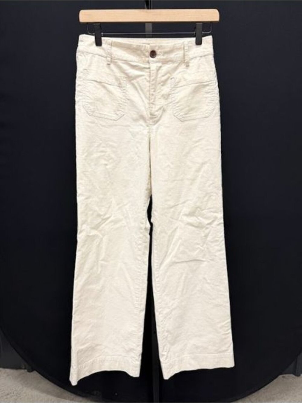 J. Crew Cream Wide Leg Cotton Linen Blend Sailor Pants